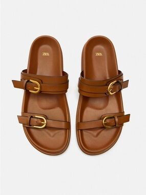 Zara flat slider sandals
